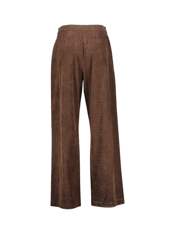 Donkerbruine ribfluwelen broek Favilla Persona