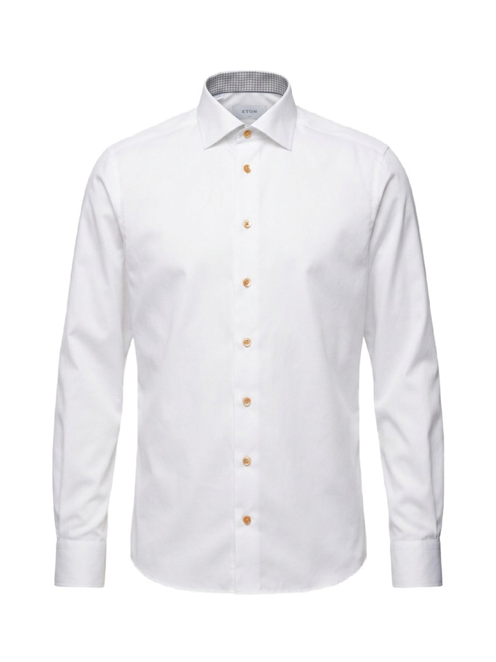 Geometric effect katoenen hemd (slim fit) met lange mouwen Eton