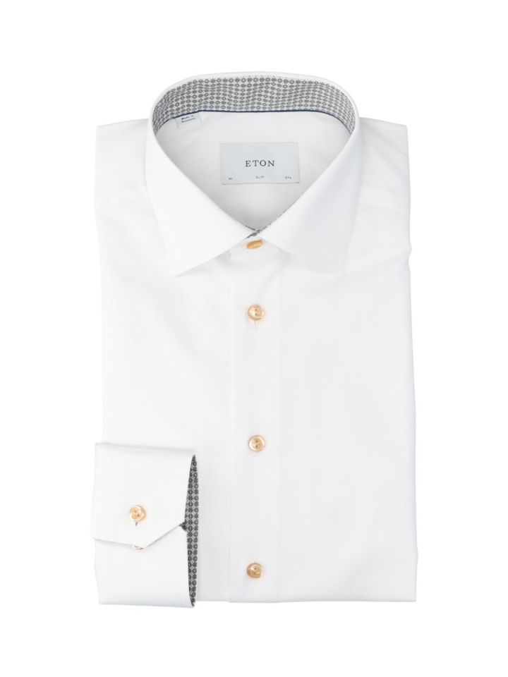 Geometric effect katoenen hemd (slim fit) met lange mouwen Eton