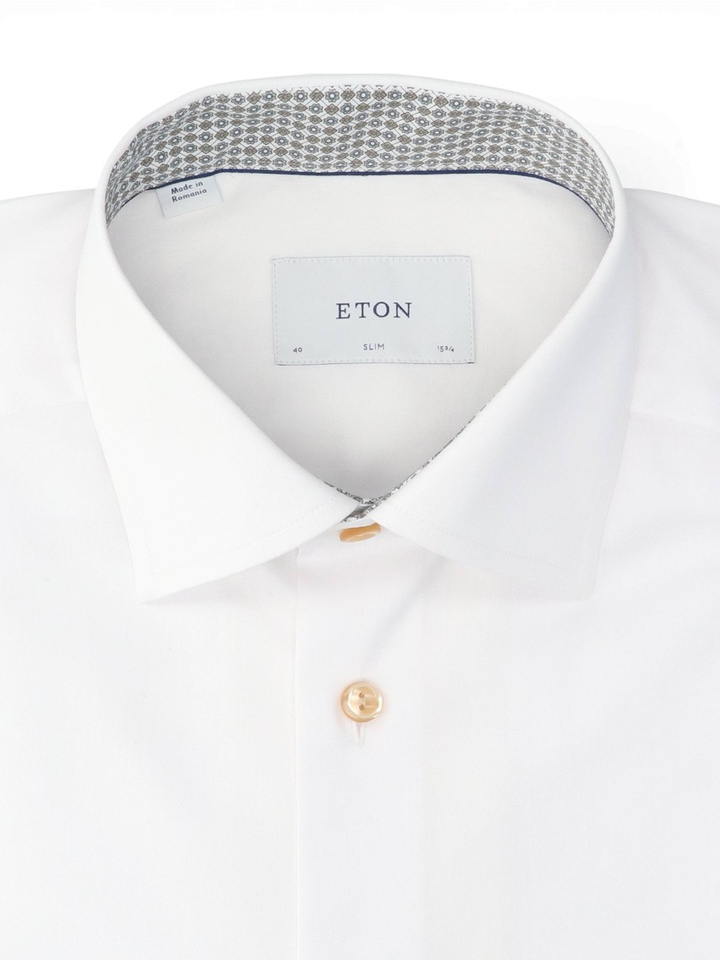 Geometric effect katoenen hemd (slim fit) met lange mouwen Eton