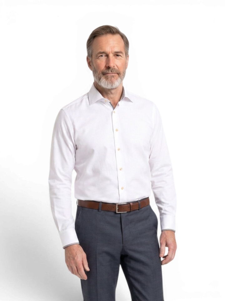 Geometric effect katoenen hemd (slim fit) met lange mouwen Eton