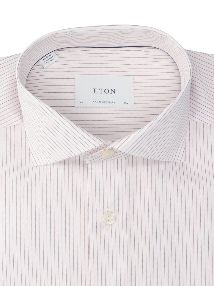 Wit katoenen hemd (regular fit) met strepen en lange mouwen Eton 