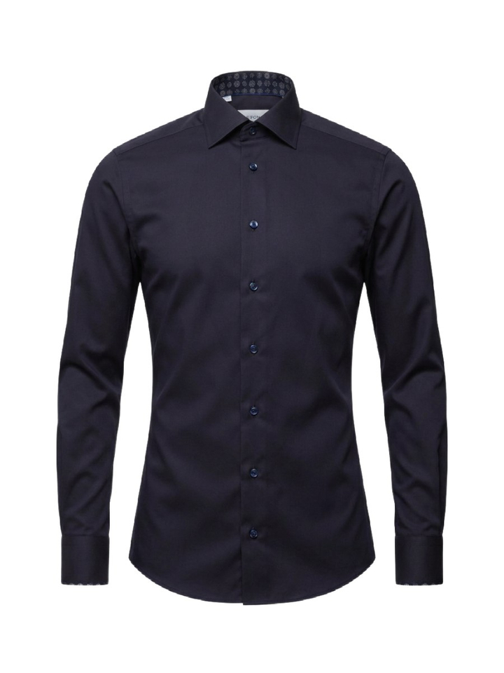 Donkerblauwe hemd (slim fit) met lange mouwen Eton 