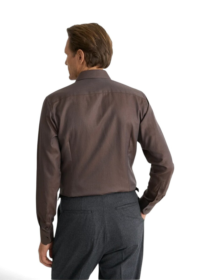 Herringbone katoenen hemd (slim fit) met lange mouwen Eton 