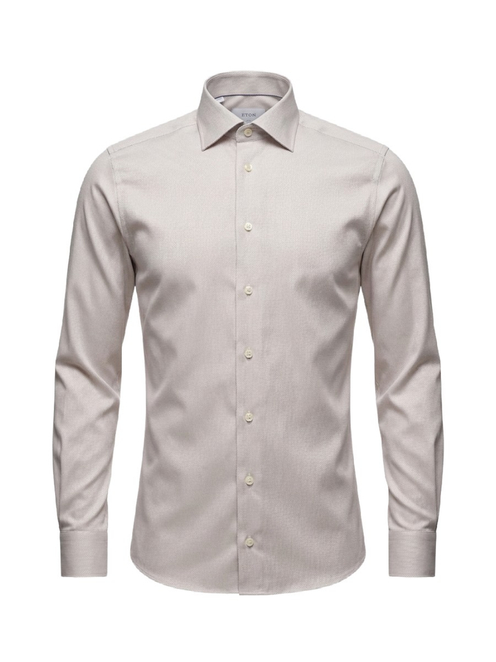 Herringbone katoenen hemd (slim fit) met lange mouwen Eton