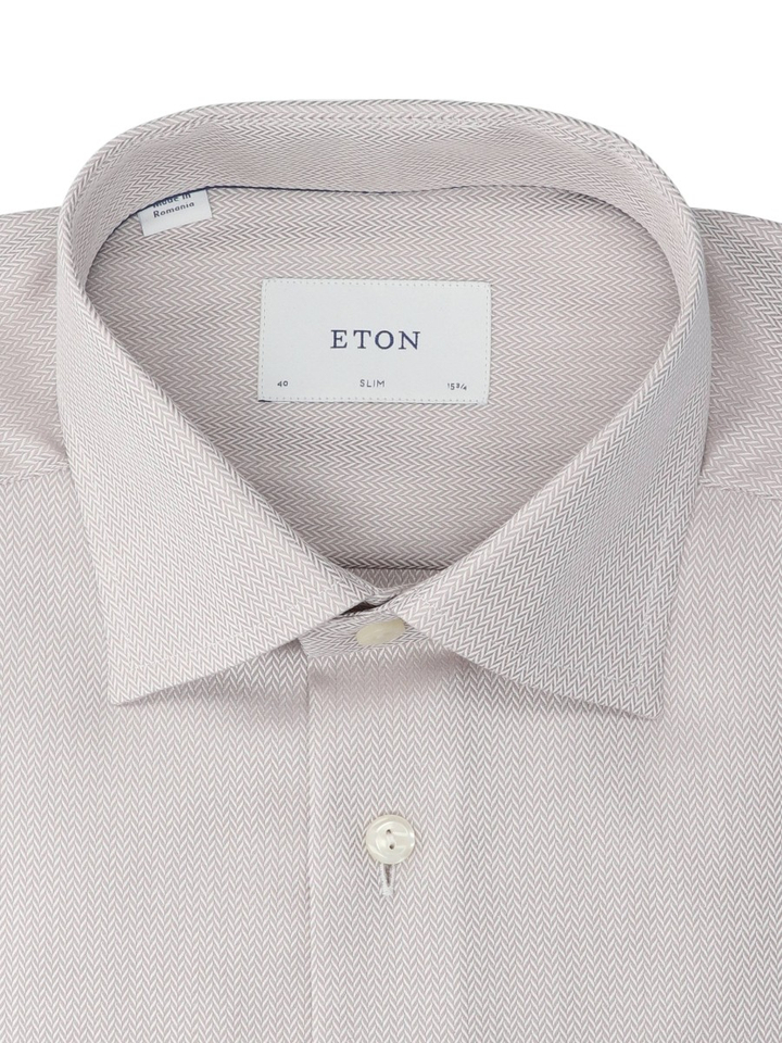 Herringbone katoenen hemd (slim fit) met lange mouwen Eton