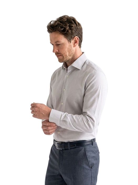 Herringbone katoenen hemd (slim fit) met lange mouwen Eton