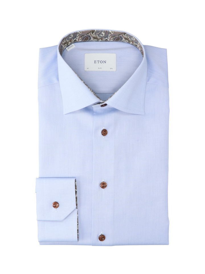 Paisley katoenen hemd (slim fit) met lange mouwen Eton