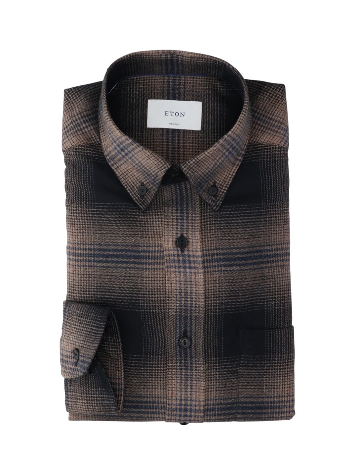 Plaid check flanellen hemd (regular fit) met ruiten Eton