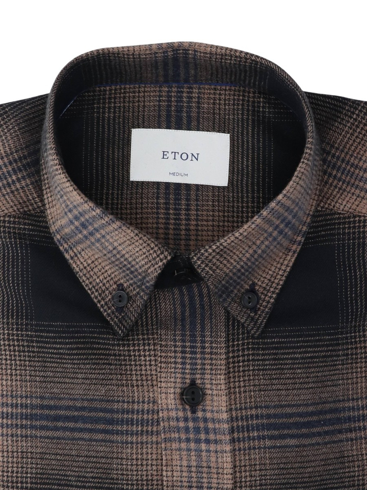 Plaid check flanellen hemd (regular fit) met ruiten Eton