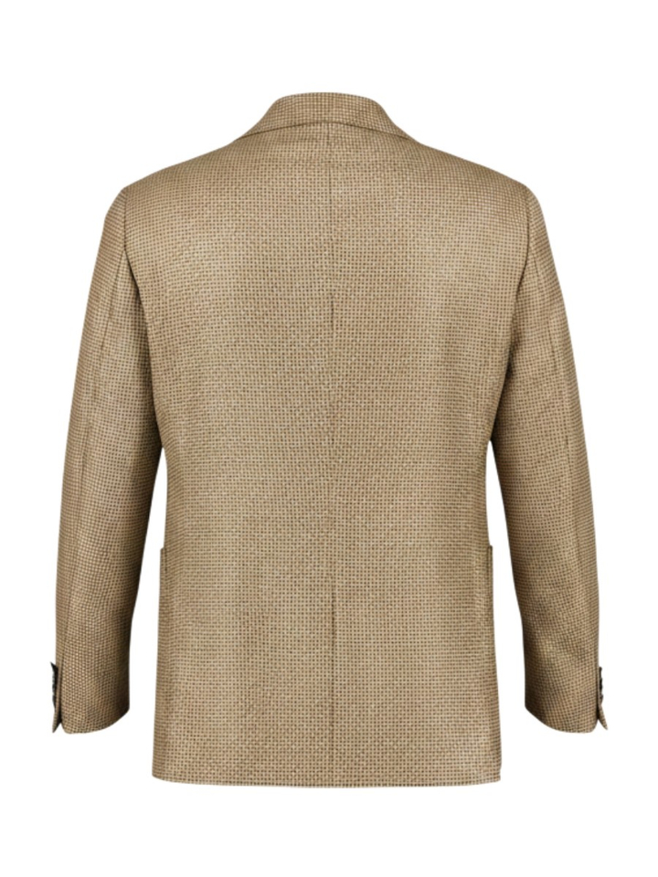 Camel/bruine geruiten kostuumblazer met tweeknoopsluiting Dressler