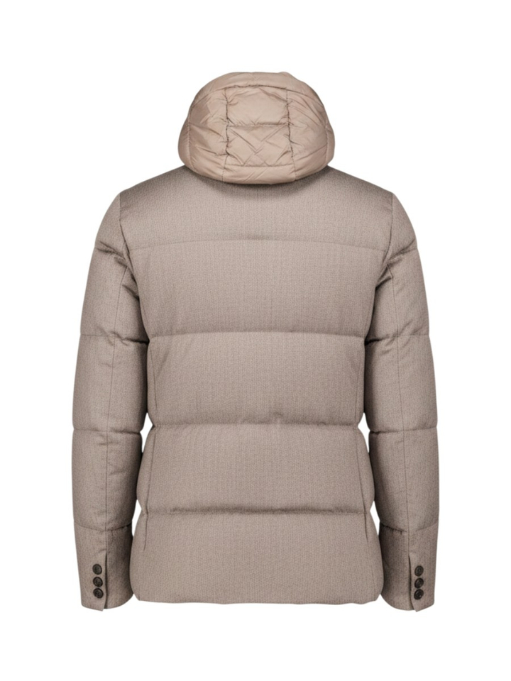 Brown stone puffer jas met kap Bjorn Duno