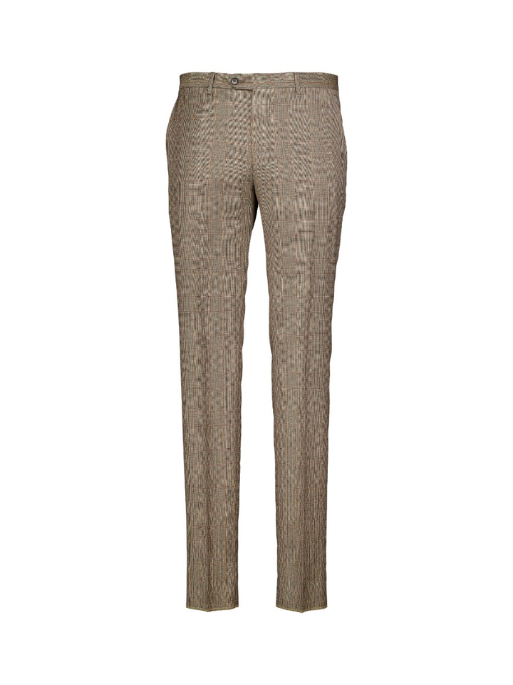 Beige broek met camel ruit motief Vulcano Berwich