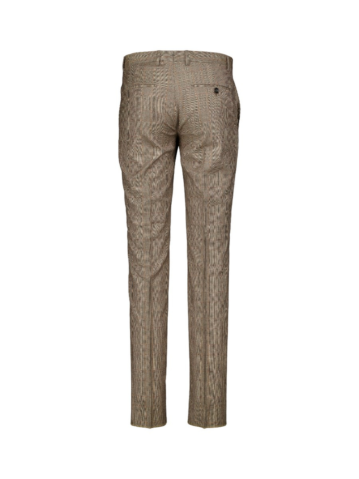 Beige broek met camel ruit motief Vulcano Berwich