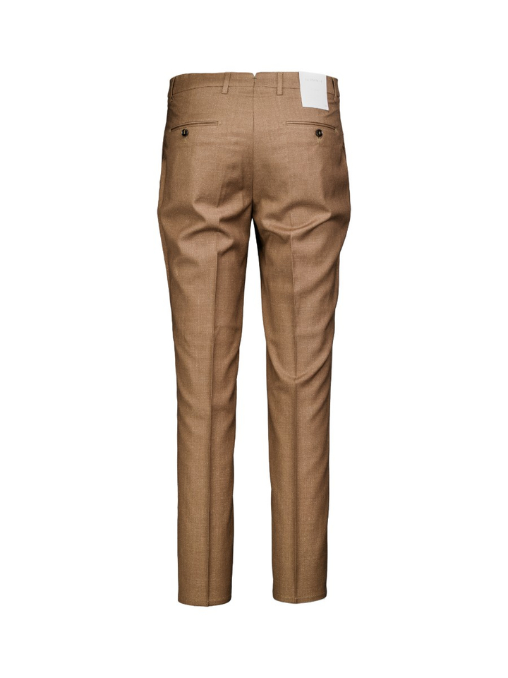 Cognac kleurige broek met bandplooi Berwich