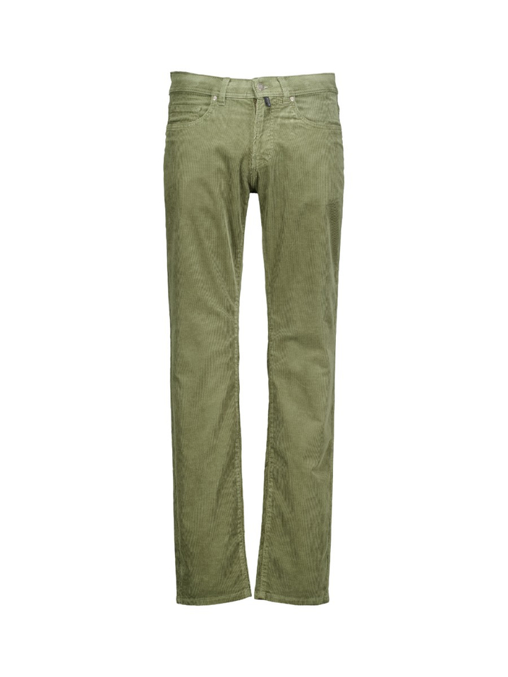 Groene ribfluwelen broek Lyon Tap Pierre Cardin