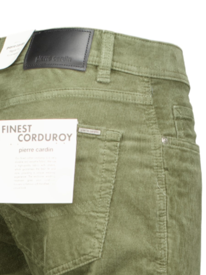 Groene ribfluwelen broek Lyon Tap Pierre Cardin
