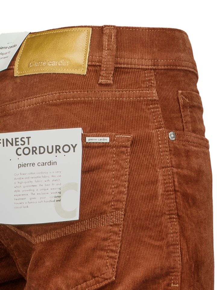 Roestkleurige broek in ribfluweel Pierre Cardin