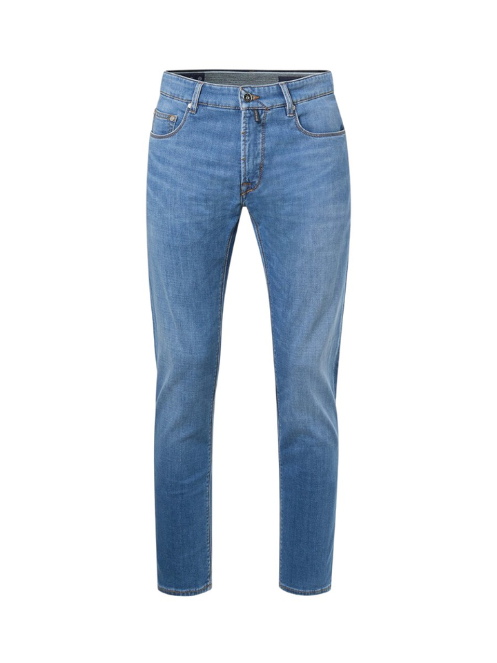 Blauwe tapered fit jeansbroek Lyon Pierre Cardin