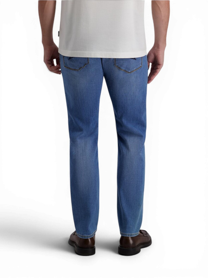 Blauwe tapered fit jeansbroek Lyon Pierre Cardin