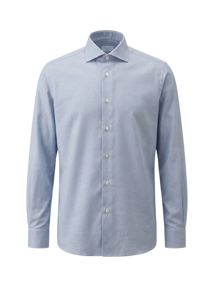 Lichtblauw katoenen hemd (tailor fit) met lange mouwen Xacus