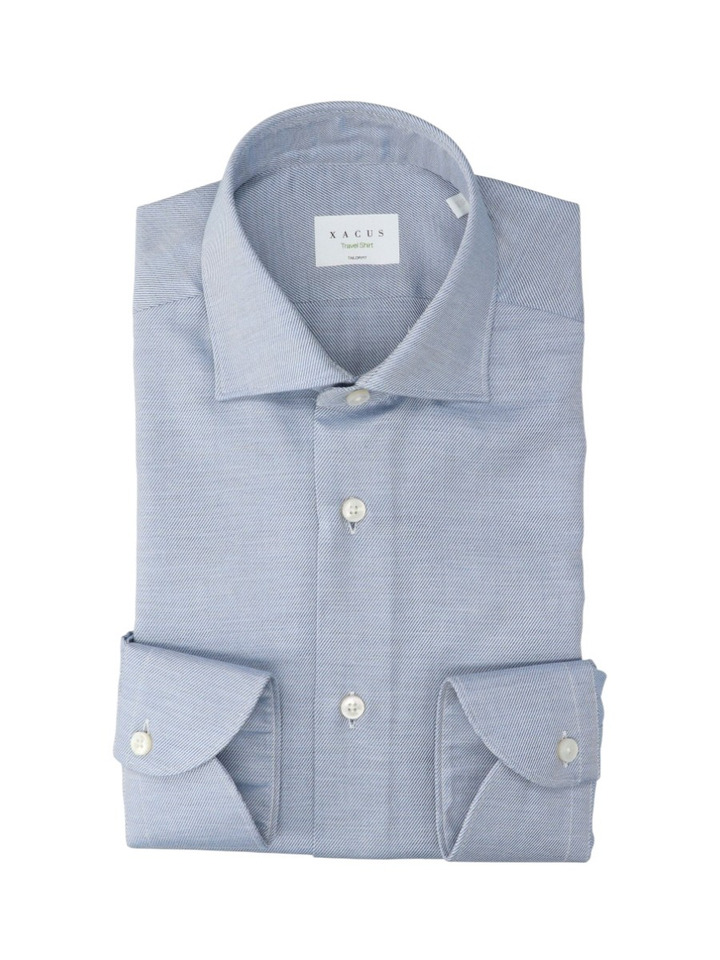 Lichtblauw katoenen hemd (tailor fit) met lange mouwen Xacus