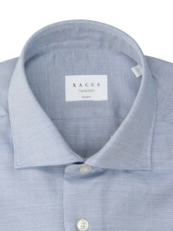 Lichtblauw katoenen hemd (tailor fit) met lange mouwen Xacus