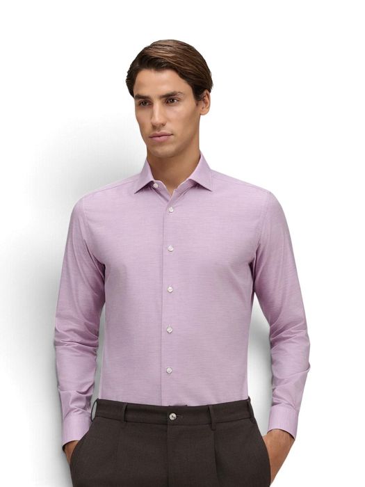 Roze katoenen hemed ( regular fit) met lange mouwen Xacus