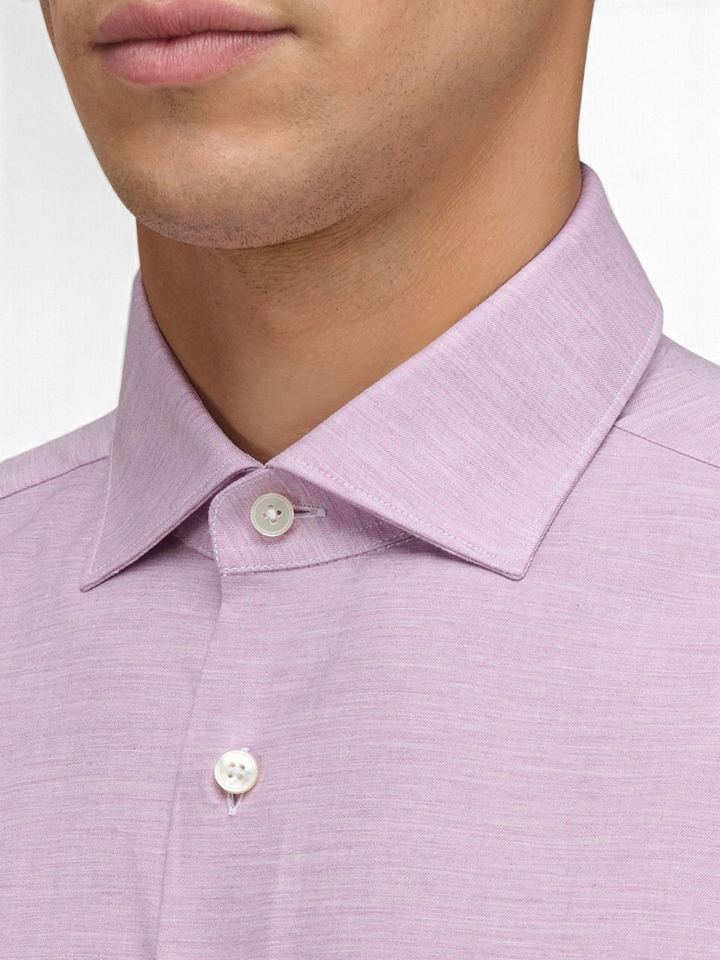 Roze katoenen hemed ( regular fit) met lange mouwen Xacus