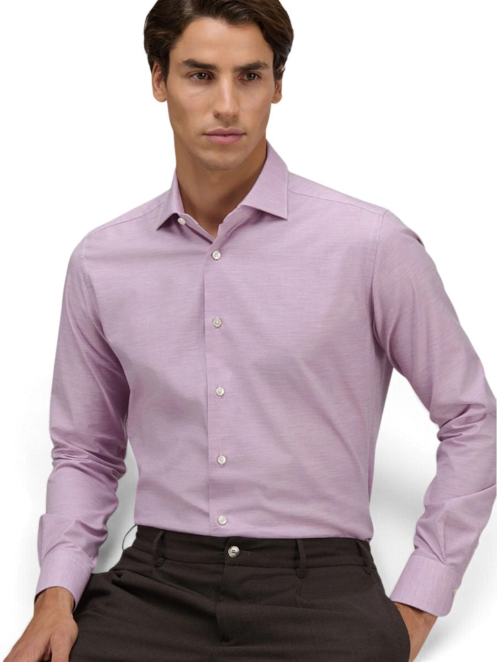Roze katoenen hemed ( regular fit) met lange mouwen Xacus