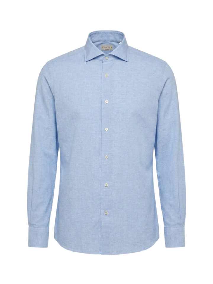 Lichtblauw katoenen hemd (tailor fit) met lange mouwen Xacus