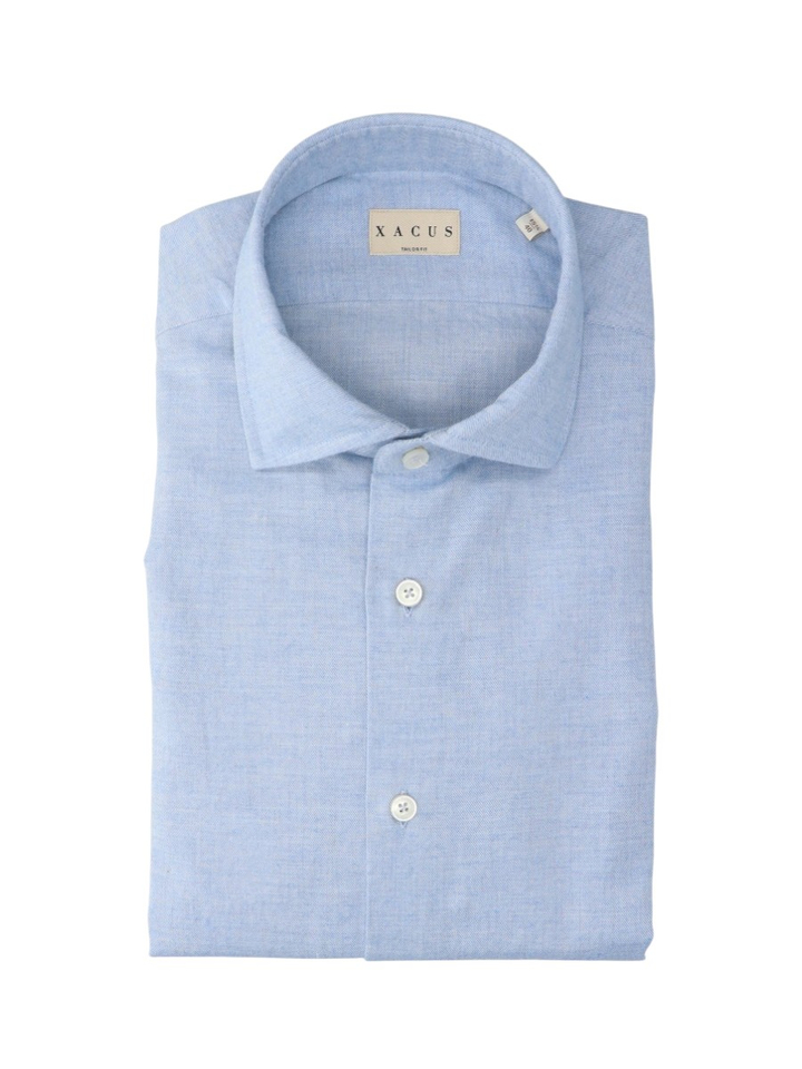 Lichtblauw katoenen hemd (tailor fit) met lange mouwen Xacus