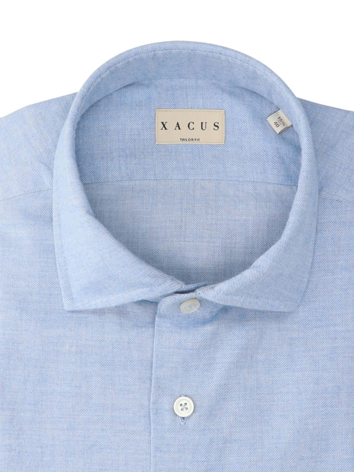 Lichtblauw katoenen hemd (tailor fit) met lange mouwen Xacus
