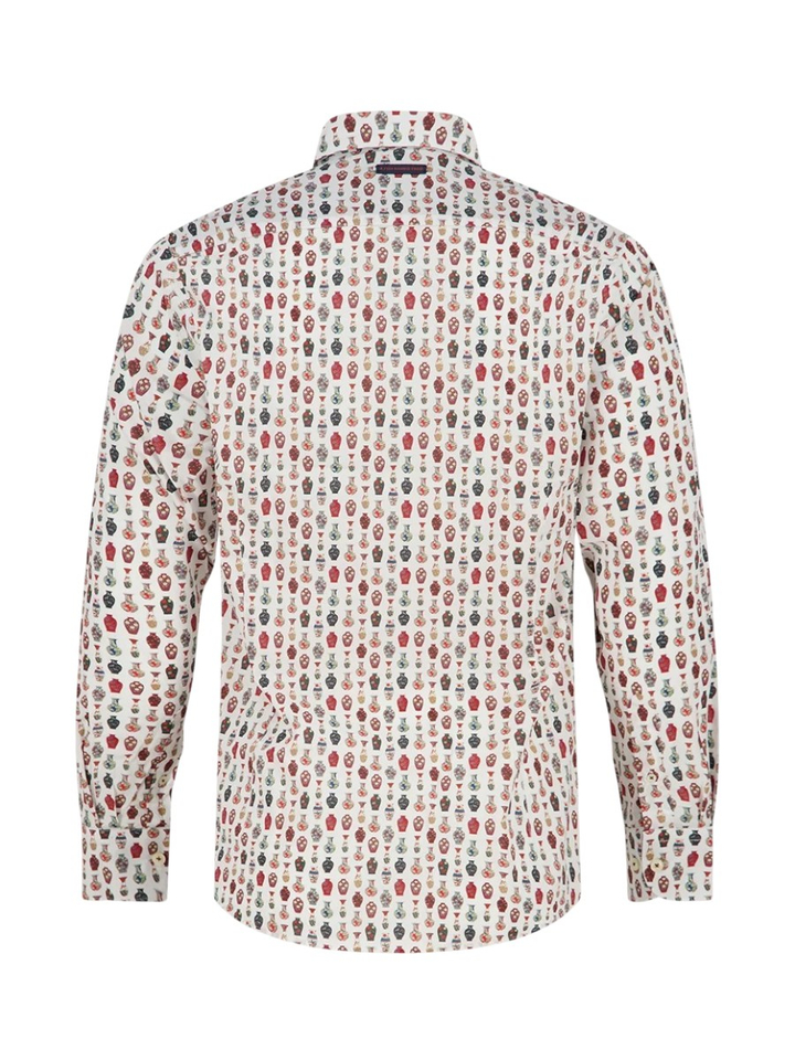 Multicolor hemd met vaasmotief A Fish Named Fred