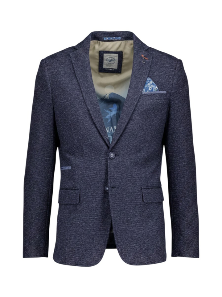 Blauwe blazer in jeans look A Fish Named Fred