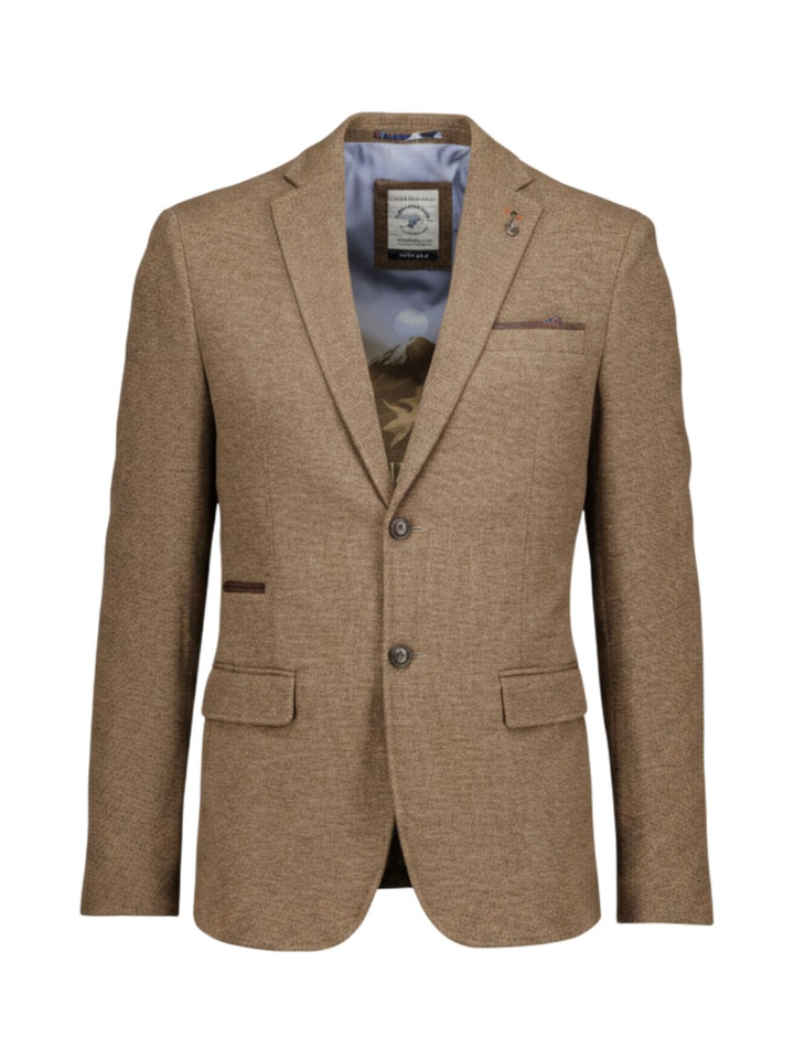 Beige blazer met bruin detail Pique A fish Named Fred