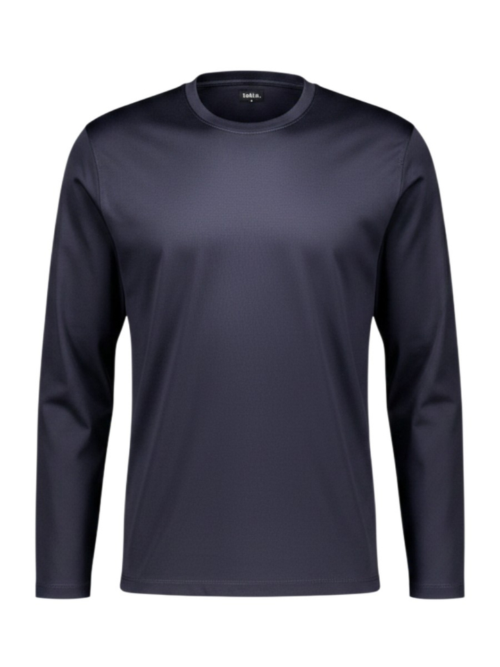 Blauwe katoenen t-shirt met lange mouwen Fakts