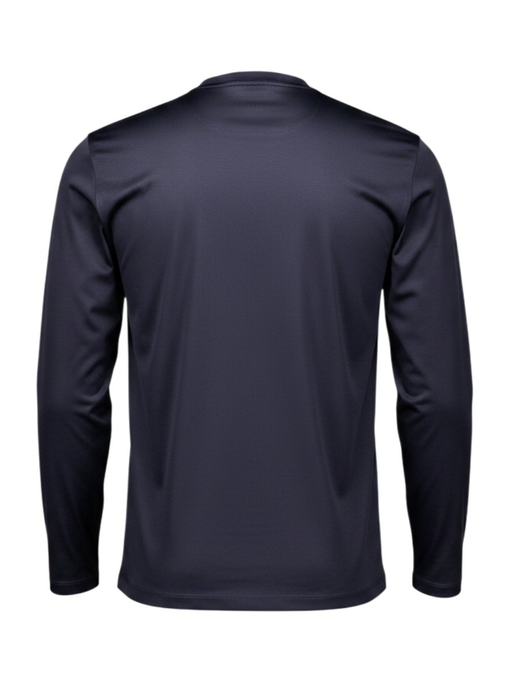 Blauwe katoenen t-shirt met lange mouwen Fakts