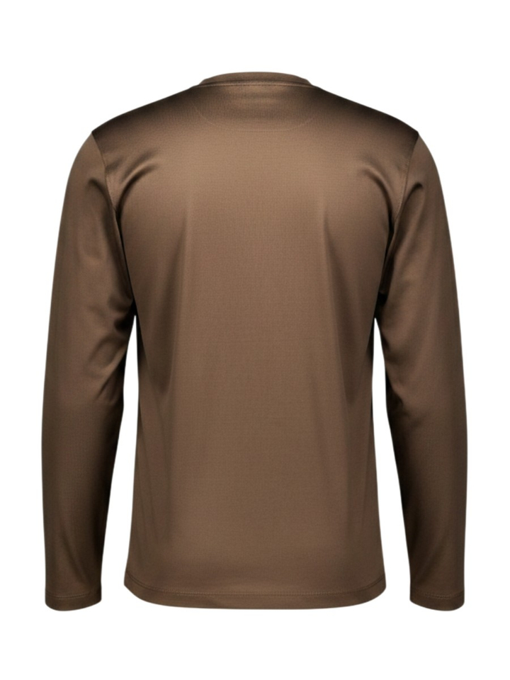 Bruine katoenen t-shirt met lange mouwen Fakts