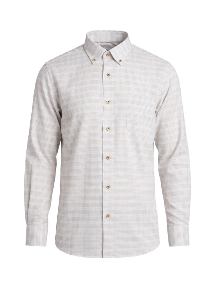 Blue light check katoenen hemd (modern fit) met ruiten en lange mouwen Fakts