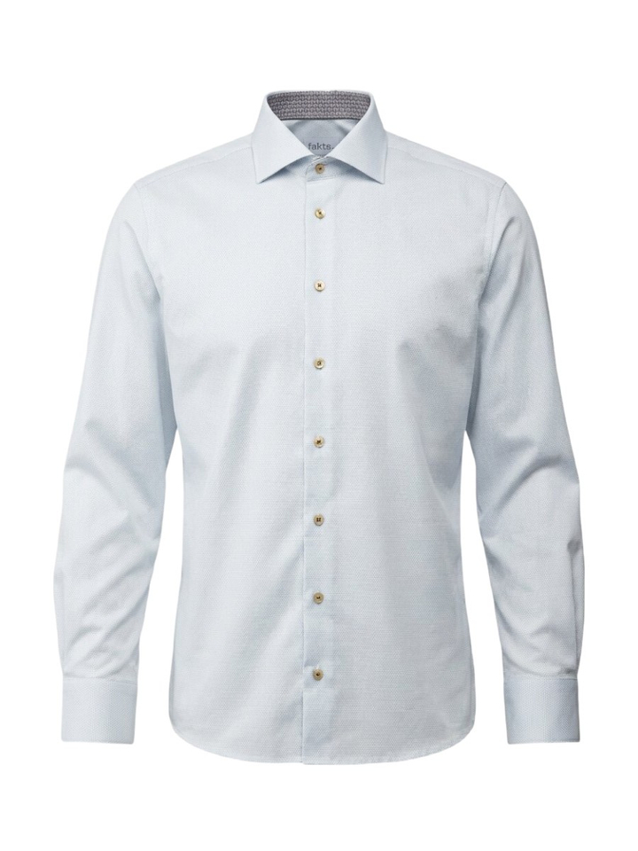 Blauw light minimal katoenen hemd (regular fit) met details en lange mouwen Fakts