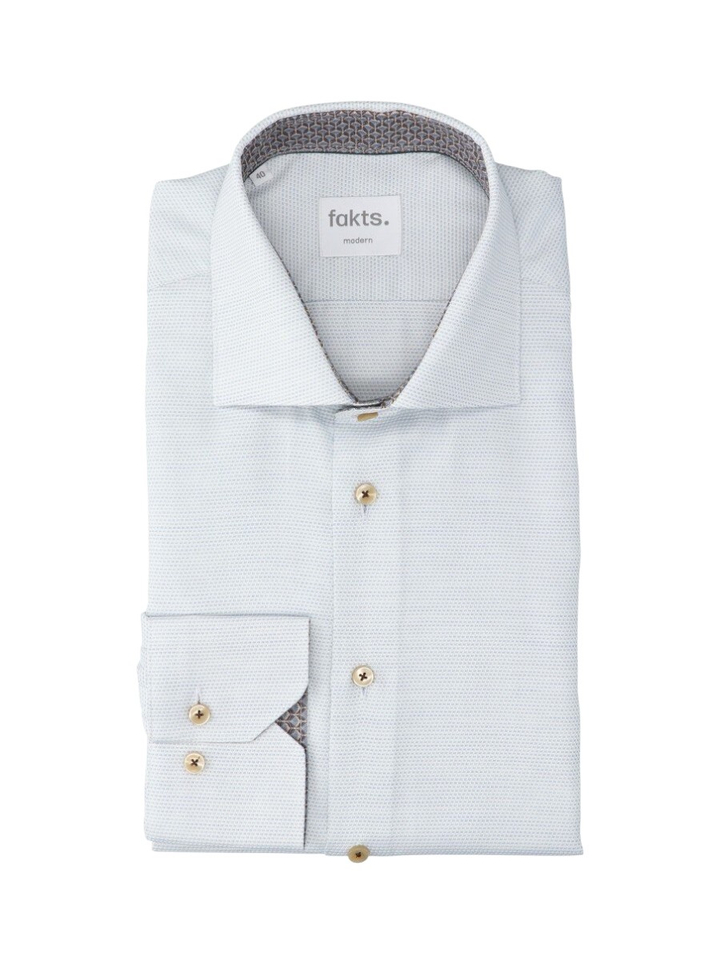 Blauw light minimal katoenen hemd (regular fit) met details en lange mouwen Fakts