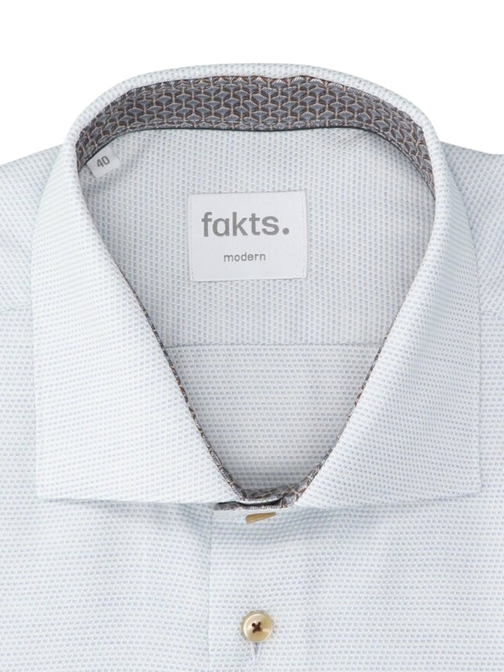Blauw light minimal katoenen hemd (regular fit) met details en lange mouwen Fakts