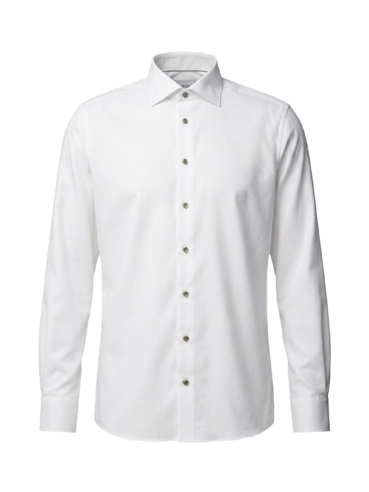 White faux uni katoenen hemd (modern fit) met lange mouwen Fakts
