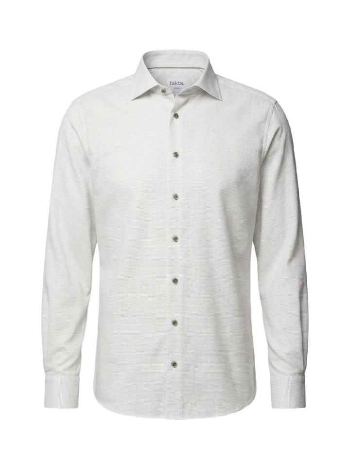 Green light minimal katoenen hemd (modern fit) met details en lange mouwen Fakts 