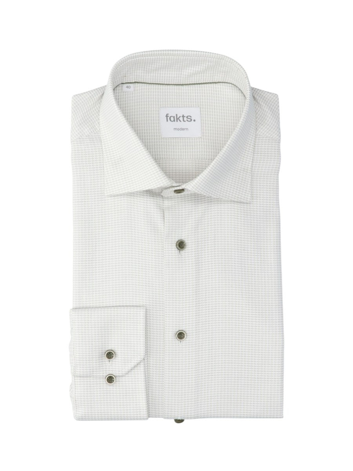 Green light minimal katoenen hemd (modern fit) met details en lange mouwen Fakts 