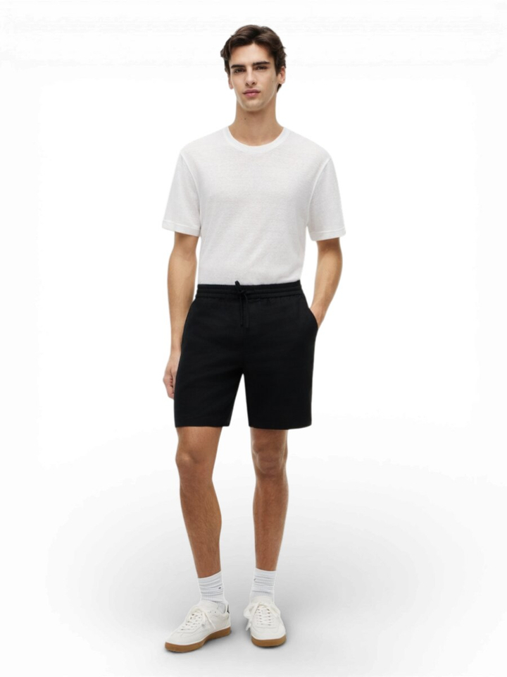 Zwarte linnen short Tommy Hilfiger