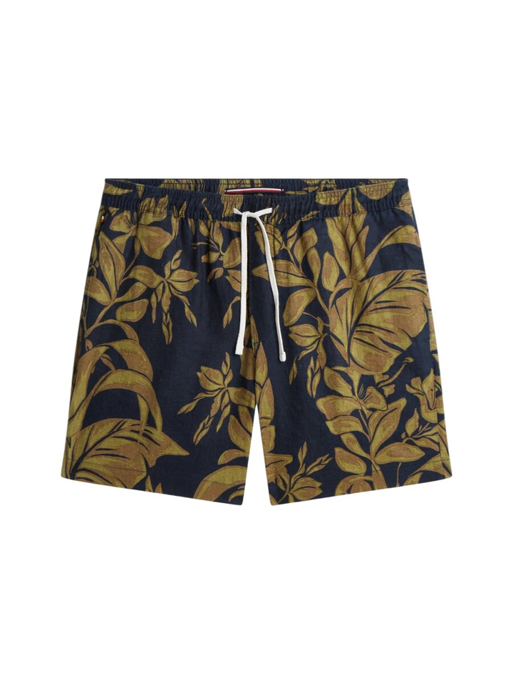 Blauwe short met groene print Tommy Hilfiger
