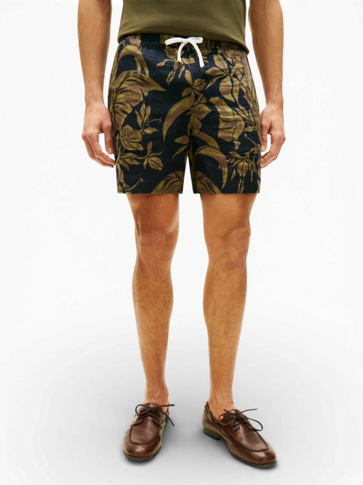 Blauwe short met groene print Tommy Hilfiger