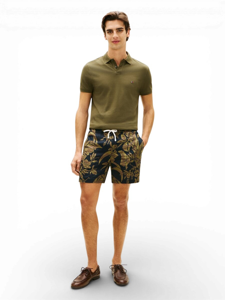 Blauwe short met groene print Tommy Hilfiger